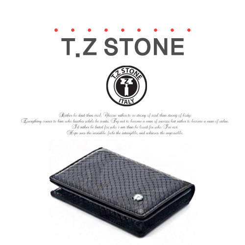 티지스톤-TZ1D228 클래식 뱀피패턴명함카드지갑(케이스)블랙